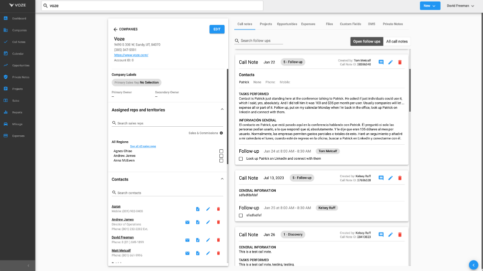Business visibility from Voze to HubSpot